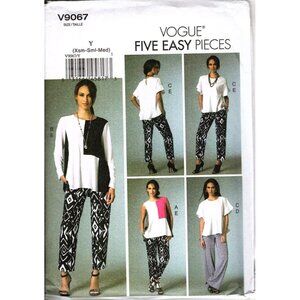 Vogue V9067 Misses XS to M Tops, Tunics and Pants Uncut Sewing Pattern